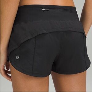 Lululemon Black Speed Up Lined Shorts  2.5" sz 6
